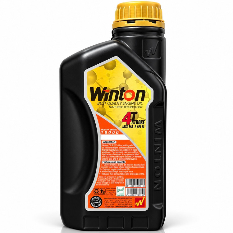 روغن موتور سیکلت مخصوص موتور های دنده ای وینتون حجم 1/300 WINTON 10W40 MA2 SL / تحت لیسانس کانادا اصل کد 202442