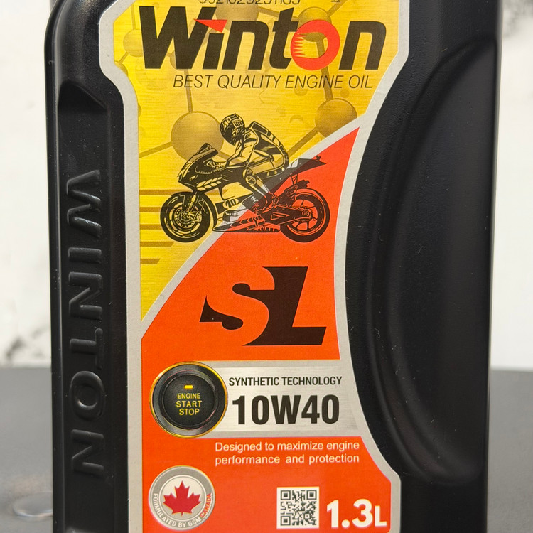 روغن موتور سیکلت مخصوص موتور های دنده ای وینتون حجم 1/300 WINTON 10W40 MA2 SL / تحت لیسانس کانادا اصل کد 202442