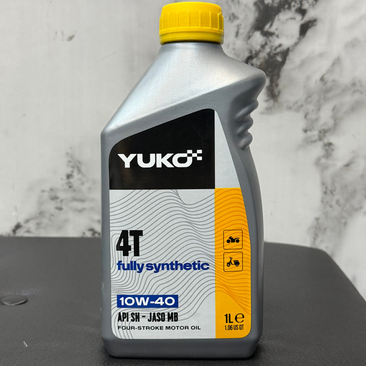 روغن موتور سیکلت یوکو مخصوص موتور های اسکوتر YUKO Fully Synthetic 4T 10W-40 API SN JASO MB حجم 1 لیتر کد 202445