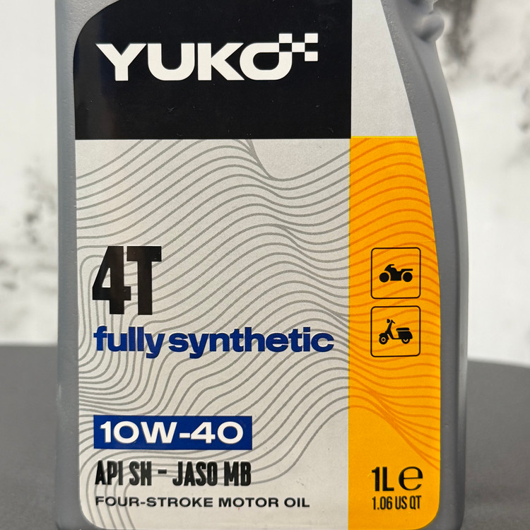 روغن موتور سیکلت یوکو مخصوص موتور های اسکوتر YUKO Fully Synthetic 4T 10W-40 API SN JASO MB حجم 1 لیتر کد 202445