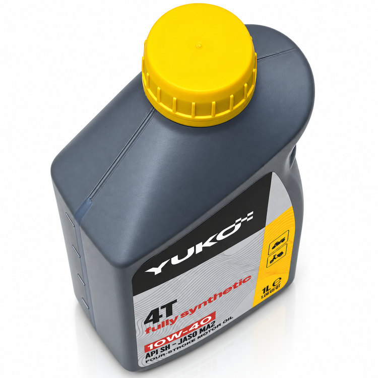 روغن موتور سیکلت مخصوص موتور های دنده ای YUKO 4T Fully Synthetic 10W-40 API SN JASO MA2 حجم 1 لیتر کد 202446