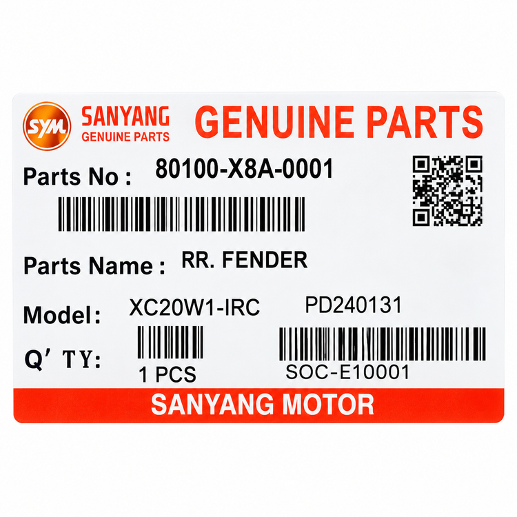 گلگیر عقب / دمبی پلاک SYM J200 ساخت تایوان اصل کد 202428