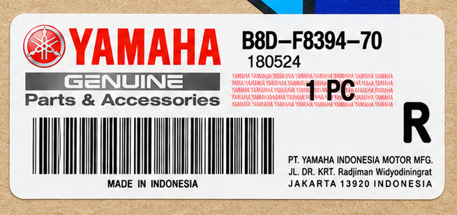 برچسب / استیکر روی فلاپ هواکش سمت راست آبی تیره YAMAHA Mt15 ساخت اندونزی اصل کد 200070