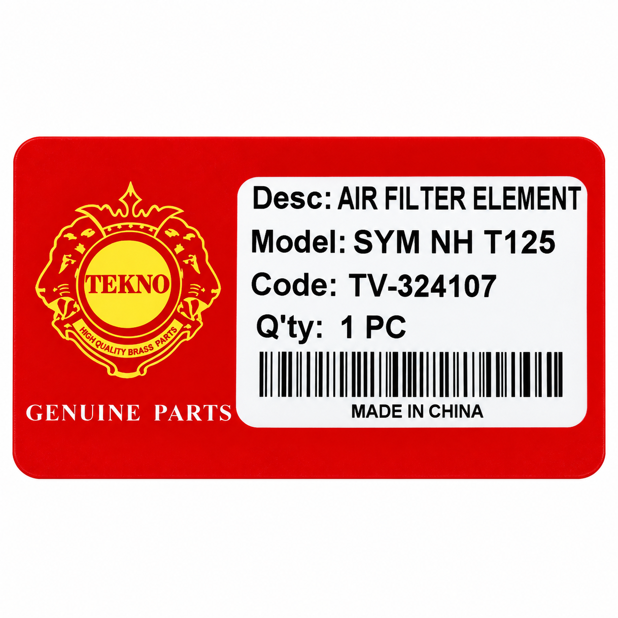 فیلتر هوا SYM NA250 / NA180 / NH180 / NH250 برند TEKNO کد 200764