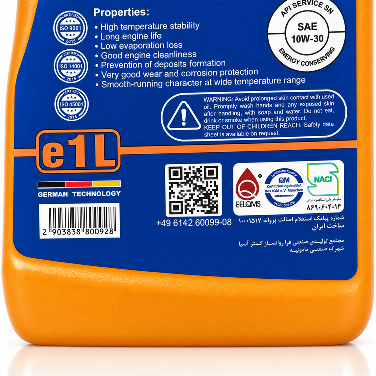 روغن موتور سیکلت ایدلوب AIDLUBE 10W30 SN مخصوص موتورهای اسکوتر تحت لیسانس ایدلوب آلمان اصل کد ۲۰۱۳۸۷