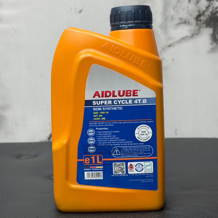 روغن موتور سیکلت ایدلوب AIDLUBE 10W30 SN مخصوص موتورهای اسکوتر تحت لیسانس ایدلوب آلمان اصل کد ۲۰۱۳۸۷