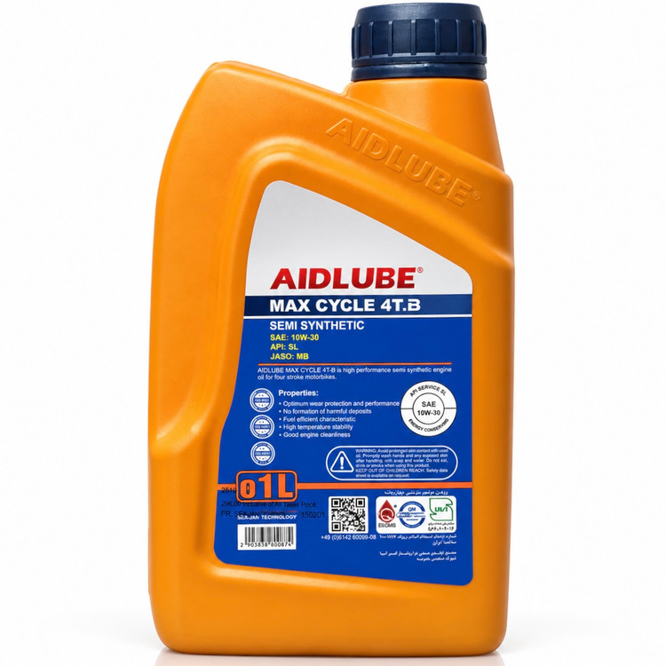 روغن موتور سیکلت ایدلوب AIDLUBE 10W30 SL مخصوص موتورهای اسکوتر نیمه سنتتیک تحت لیسانس ایدلوب آلمان / اصل کد ۲۰۱۳۸۸