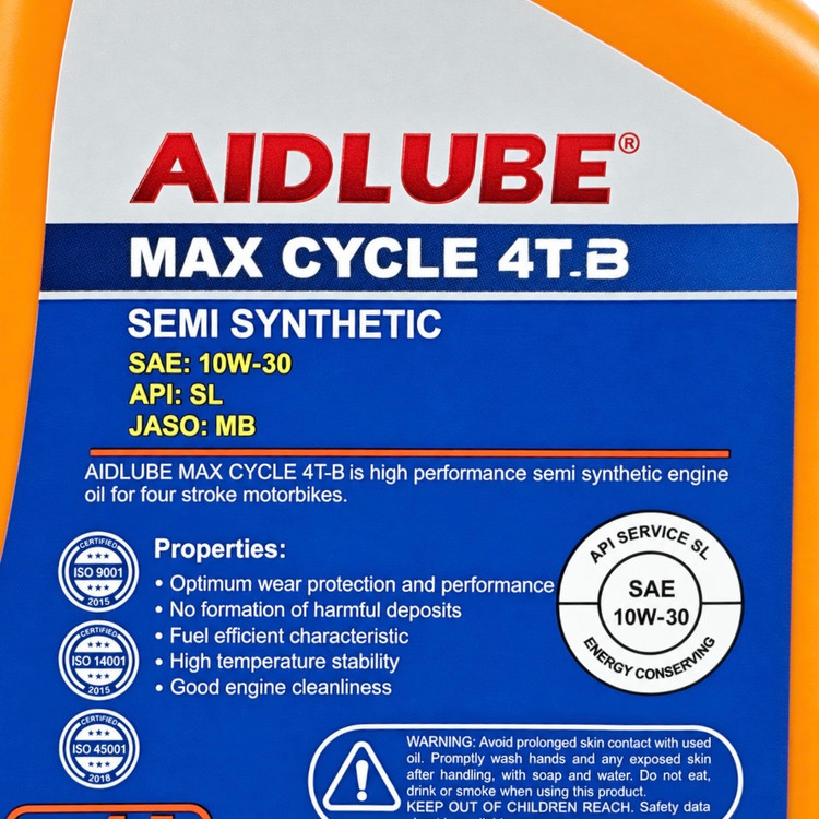 روغن موتور سیکلت ایدلوب AIDLUBE 10W30 SL مخصوص موتورهای اسکوتر نیمه سنتتیک تحت لیسانس ایدلوب آلمان / اصل کد ۲۰۱۳۸۸