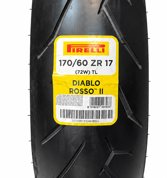 ست لاستیک پیرلی 120/70/17 و 170/60/17 دیابلو روسو 2 اصل PIRELLI DIABLO ROSSO II