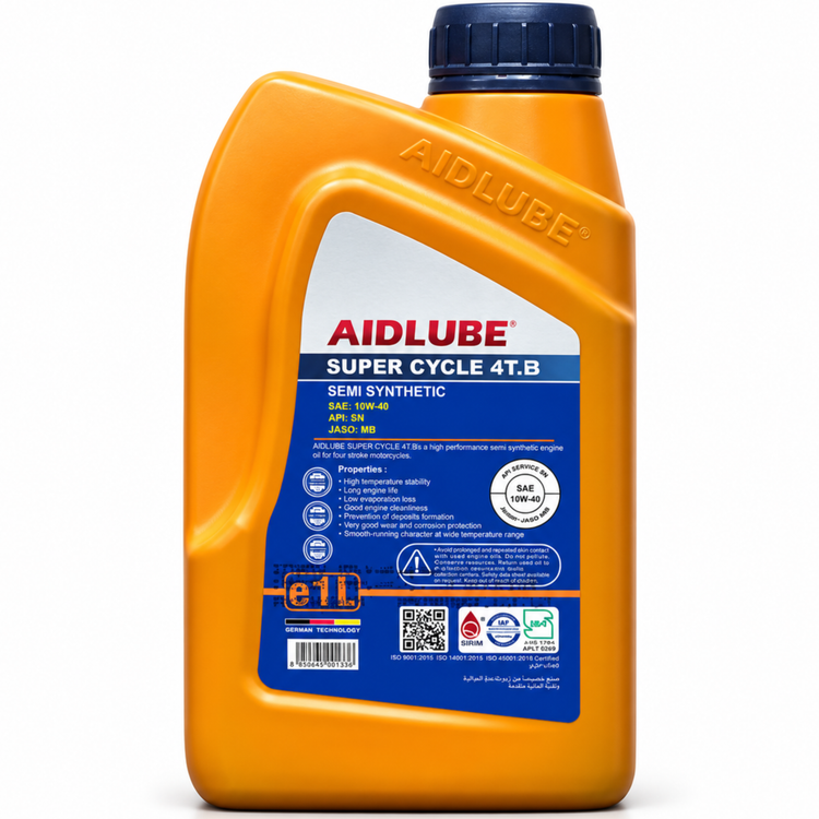 روغن موتور سیکلت ایدلوب AIDLUBE 10W40 SN MB مخصوص موتورهای اسکوتر تحت لیسانس ایدلوب آلمان اصل کد 201384