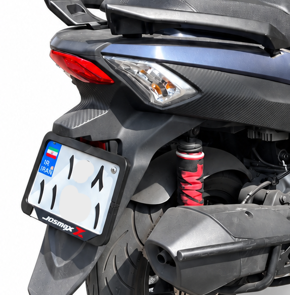 قاب پلاک اسپرت موتورسیکلت رنگ سفید/ مناسب موتور SYM Joymax کد 202243