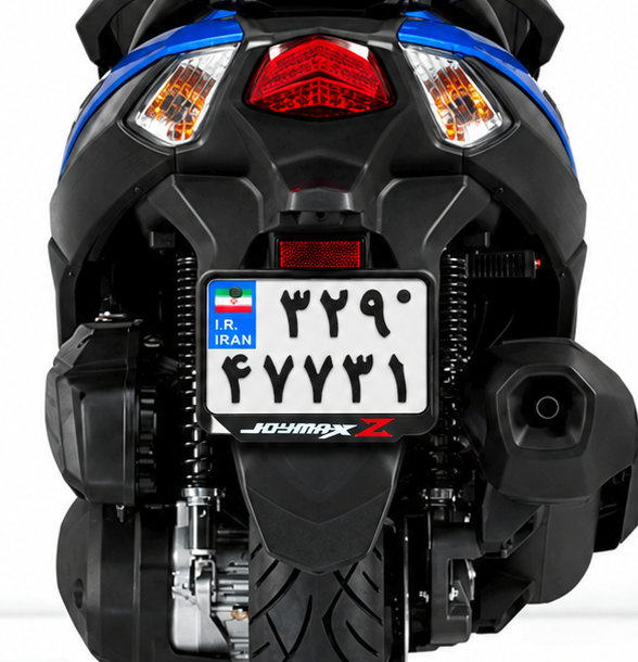 قاب پلاک اسپرت موتورسیکلت رنگ سفید/ مناسب موتور SYM Joymax کد 202243