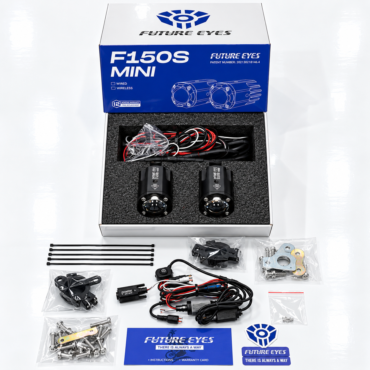 پرژکتور / مه شکن LED موتورسیکلت FUTURE EYES F150s MINI / پکیج کامل / اصل کد 201760