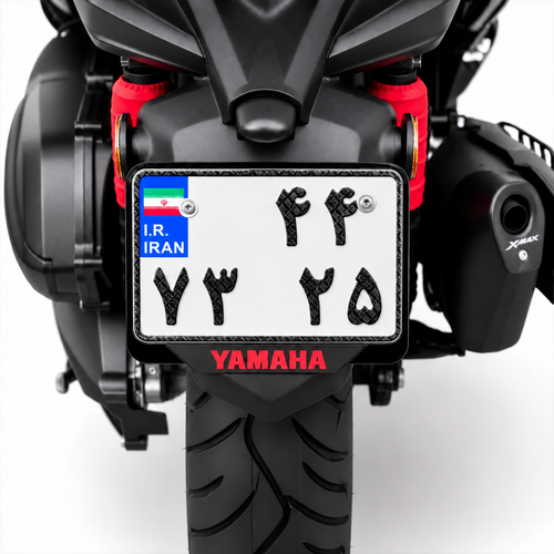 قاب پلاک اسپرت موتورسیکلت رنگ قرمز/ مناسب تمام موتورهای برند YAMAHA کد 202493